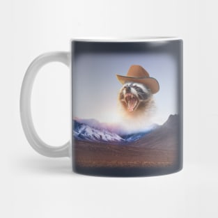 cowboy raccoon word art Mug